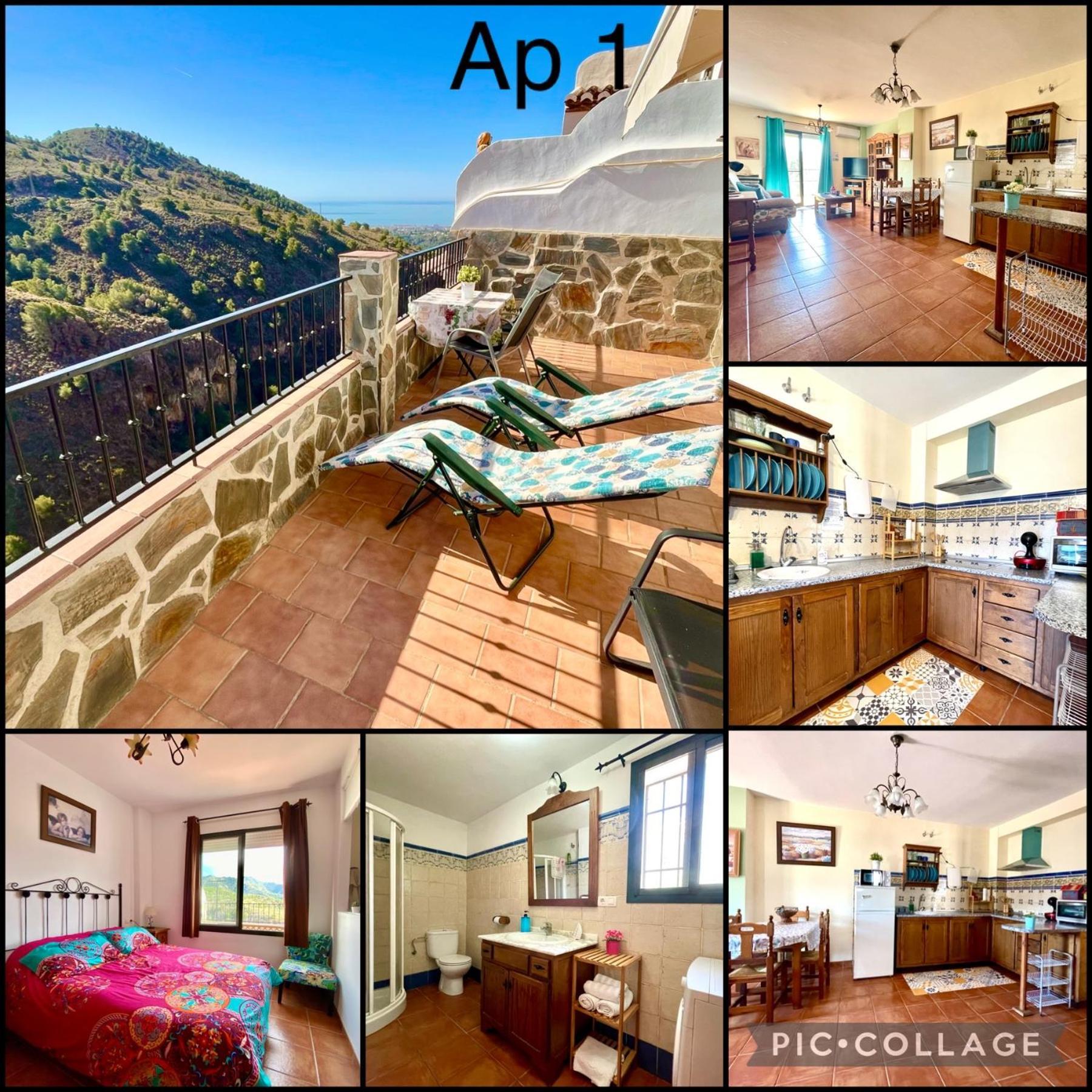 Apartamentos Axarquia , Frigiliana, Terraza Privada Con Vistas A La Montana Rio Y Al Mar מראה חיצוני תמונה